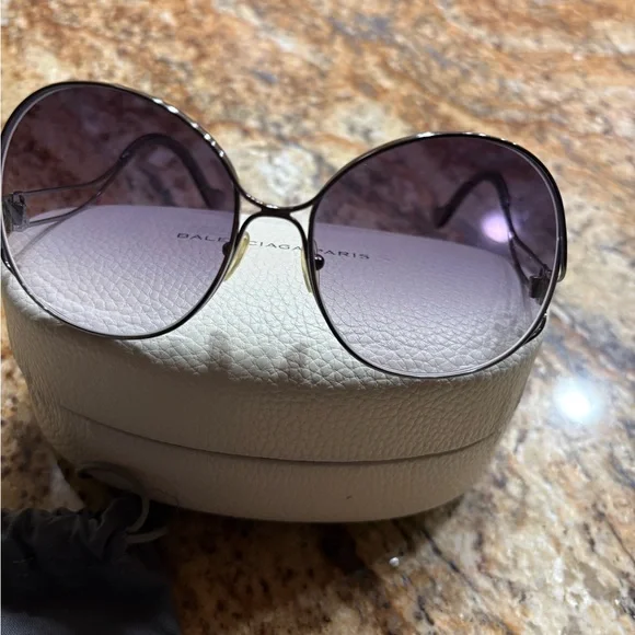 Balenciaga Silver and Black Sunglasses - Picture 9 of 12